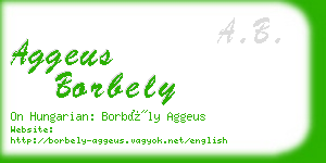 aggeus borbely business card